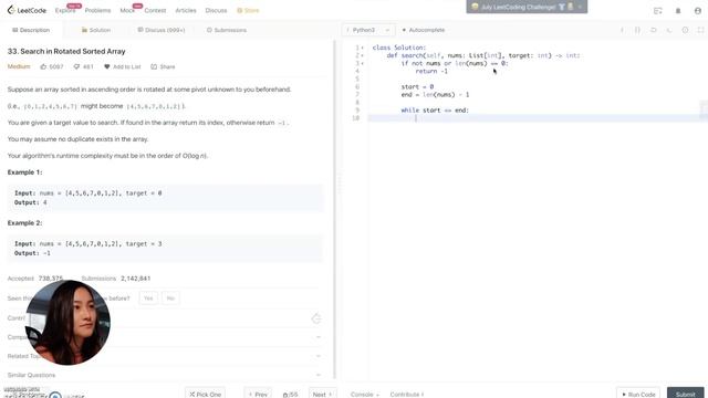 Search in Rotated Sorted Array | LeetCode #33 | Python 3 | Intuitive to Optimized смотреть онлайн