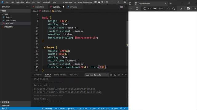 Create rainbow stripes & learn HTML SASS - SCSS animation смотреть онлайн