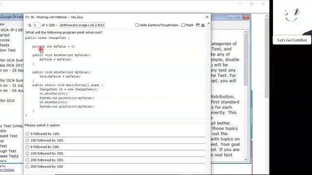 What happens if you *shadow* an instance variable in Java? (enthuware.ocajp.i.v8.2.833) смотреть онлайн
