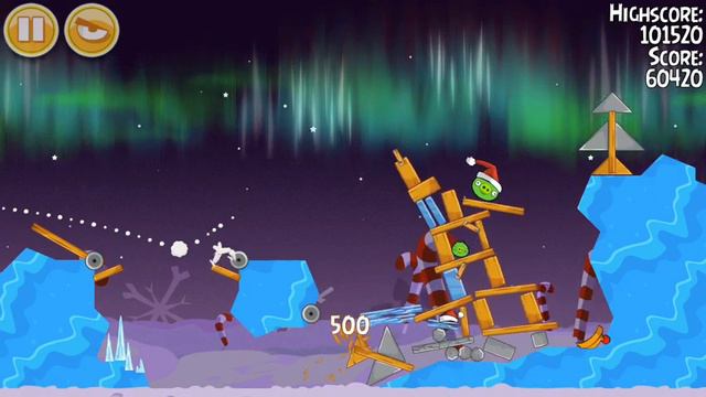 Angry Birds Seasons Winter Wonderham Level 1-2 (Season 3, 2012) 3 Stars смотреть онлайн