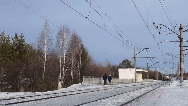 Электровоз ЧС2-216 с поездом "Уральский экспресс" смотреть онлайн