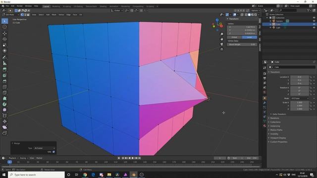 Blender 2.8 Modeling Series: Merge Vertices a.k.a weld points смотреть онлайн