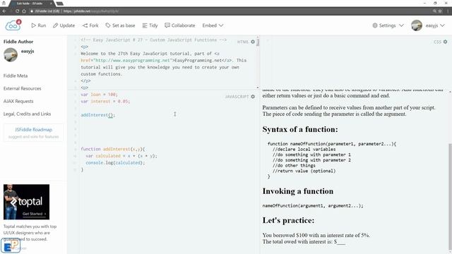 Easy JavaScript - Intro to Custom JavaScript Functions (27) смотреть онлайн