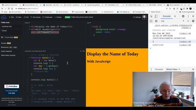 JavaScript: Display the name of today смотреть онлайн