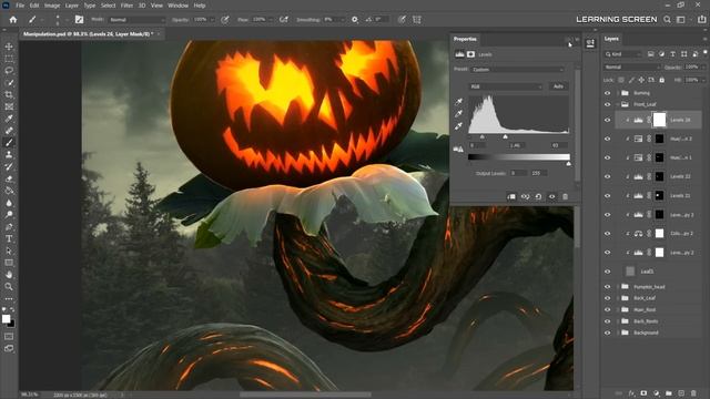 Spooky Pumpkin Halloween Photo Manipulation Sped Art | Photoshop Tutorial
