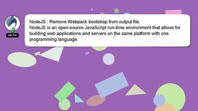 NodeJS : Remove Webpack bootstrap from output file смотреть онлайн