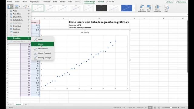 Adicionando uma linha de regressão a um gráfico XY (Excel)! смотреть онлайн