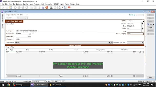3.6 Supplier Refund in SQL Accounting System смотреть онлайн