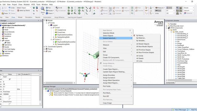Ansys Electronics HFSS Tutorial_  Parametric Twisted Conductors