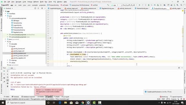 Android Studio With SQLite Database (Login, Register, Logout, Create & View Data) смотреть онлайн