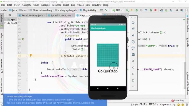 22.Multiple Choice Quiz App with SQLite Integration Part 22 - onBackPressed() Android Tutorial смотреть онлайн
