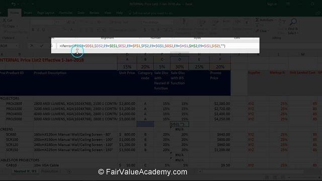 Excel 10 3 5 How to examine and remove #NA error in IFS Function смотреть онлайн