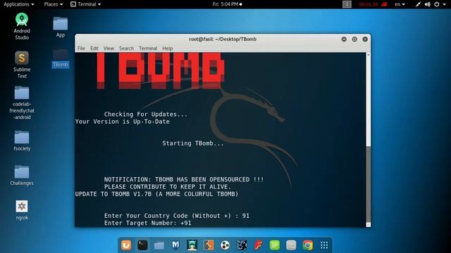 Hacking Phone Using Kali Linux [ Call Bombing/SMS Bombing ] смотреть онлайн