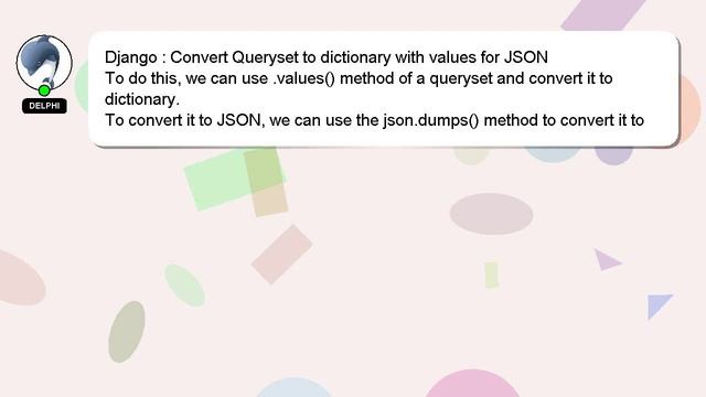 Django : Convert Queryset to dictionary with values for JSON смотреть онлайн