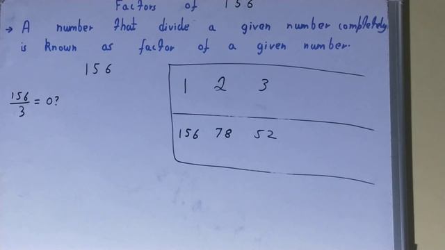 Factors Of 156