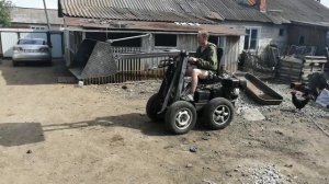 Проверка гидравлики стрелы на самодельном минипогрузчике