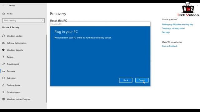 How to Reset Windows to Factory Settings without os installation in Tamil | A to Z Tech Videos смотреть онлайн
