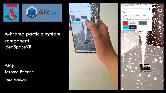 Sistema de partículas con A-Frame.js y AR.js смотреть онлайн