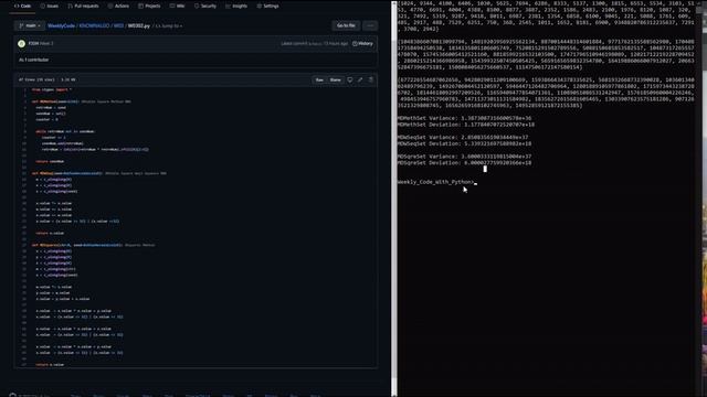 Weekly Code | Python | Week Three: Middle Square Method смотреть онлайн