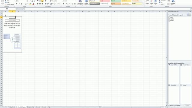 MS Excel - Pivot Table and Chart for Yearly Monthly Summary смотреть онлайн