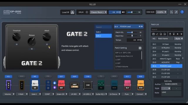 POISON Preset VALETON GP 200/GP 200 LT ? смотреть онлайн