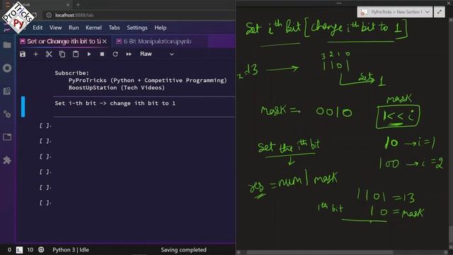 Set ith bit to 1 | Change ith bit to 1 | Set Kth bit of a binary number | Bit Manipulation in Pytho смотреть онлайн