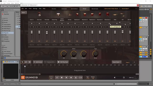 Работа с живыми барабанами в Ableton Live 11 [Ableton Pro Help]
