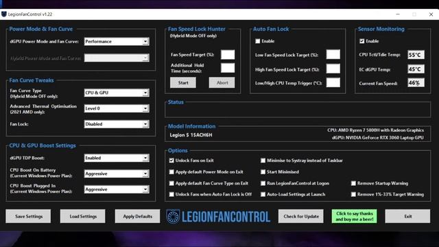 Fan control software for LENOVO #LFC(legion fan control) смотреть онлайн