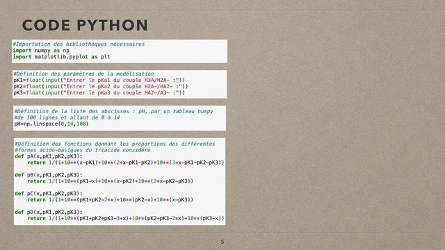 DEISZ_PRIOU_Python - Tutoriel Python pour tracer le diagramme de distribution d’un triacide. смотреть онлайн