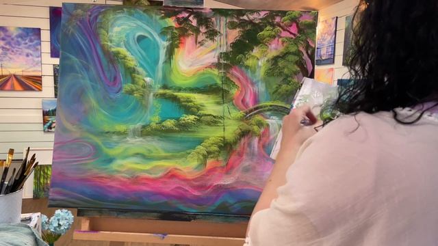 Acrylic Painting | Inspiration | Fantasy landscape | Demonstration & Artist Chat смотреть онлайн