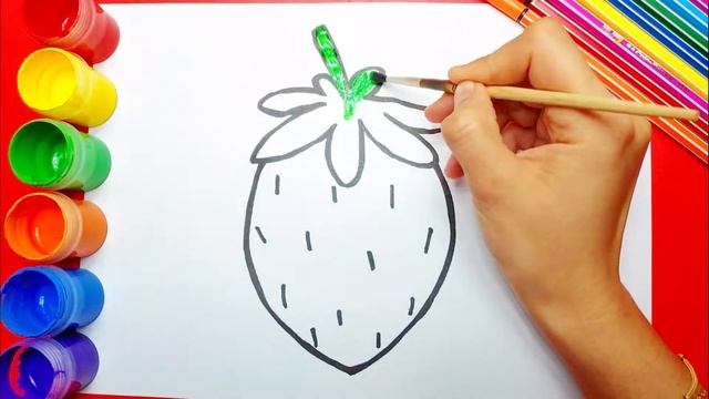 how to draw a strawberry как рисовать клубнику #strawberry #fresa #клубника смотреть онлайн