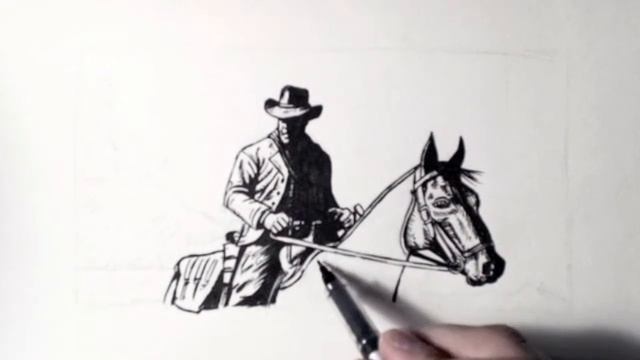 Inktober Art Process: Red Dead Redemption 2 Sketch смотреть онлайн