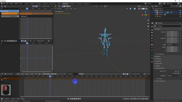 Анимация с помощью Mixamo. Mixamo в Blender 2.8. Часть 1. смотреть онлайн