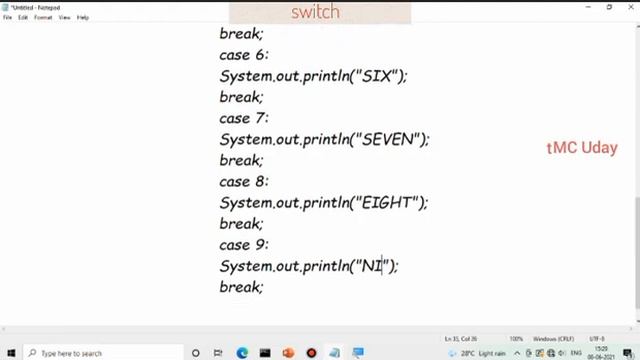 2.1.10. switch case explained with a java program in TELUGU смотреть онлайн