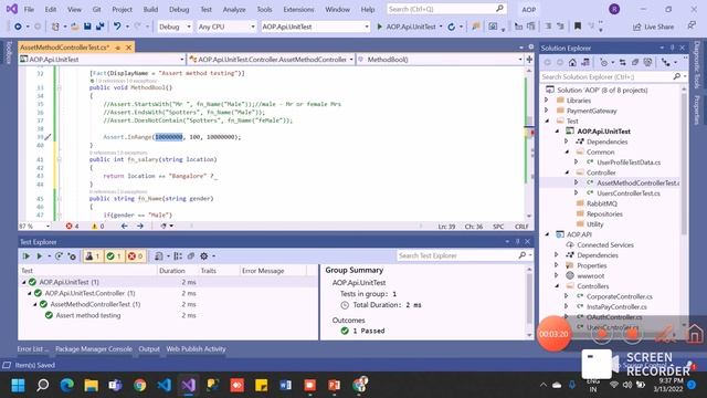 Part 7: Assert Method InRange and NotInRange 8 | x Unit testing c# in Hindi | DotNet Core смотреть онлайн