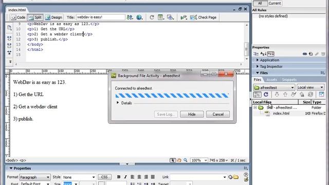 Using Dreamweaver and WebDAV to publish in Desire2Learn смотреть онлайн