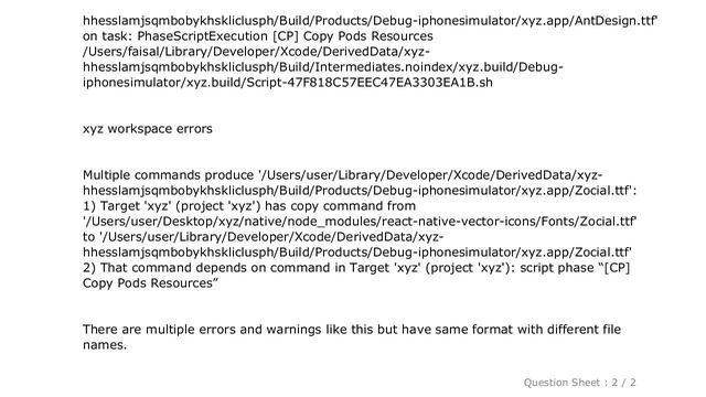 iOS : Build Failing for React Native iOS, "Multiple commands produce" Error смотреть онлайн
