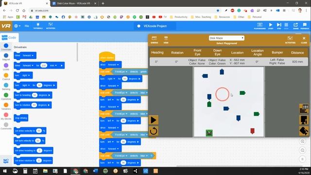 VEXcode VR Disk Color Maze смотреть онлайн