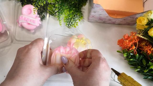 ♥ Нежный и лаконичный букет из мыла в кашпо-конверте ♥ смотреть онлайн