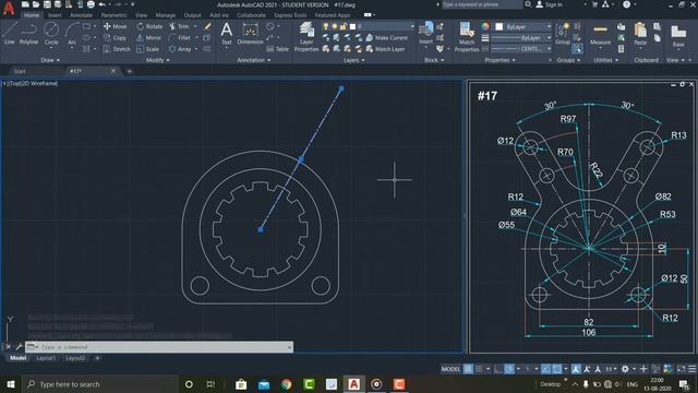 AutoCAD 2D Exercise Tutorial - #17 - Basics To Advance in Hindi смотреть онлайн