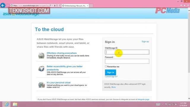 ASUS VivoBook S200 - ASUS Webstorage