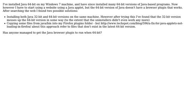 Getting 64-bit Java browser plugin to work смотреть онлайн