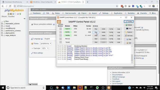 How to install WordPress - XAMPP hosting - Step by step tutorial - Local Windows testing смотреть онлайн