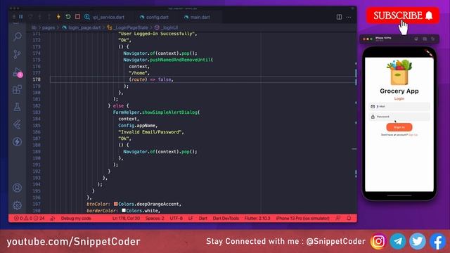Grocery App - Flutter & NodeJS - User Login - EP08 смотреть онлайн