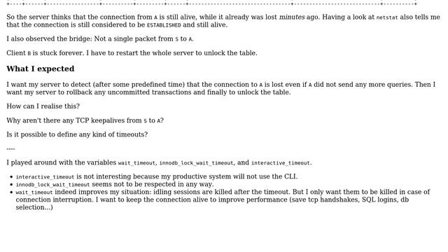 Databases: What happens on the server when a MySQL client connection is lost? смотреть онлайн