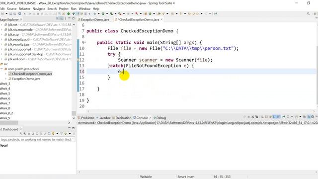 44. Checked and Unchecked Exception смотреть онлайн