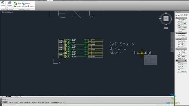 CADstudio DwgText - link DWG text to Excel смотреть онлайн