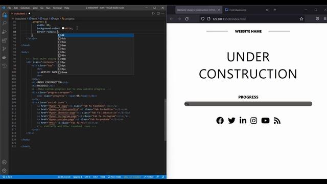 How to make a responsive website under construction page in HTML, CSS, and Javascript? смотреть онлайн