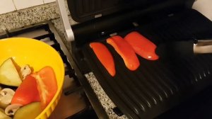 Рыбный стейк и овощи на гриле OptiGril+XL  от Tefal