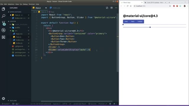 Material UI 4.3 - Slider, ButtonGroup, hiddenLabel and more! смотреть онлайн